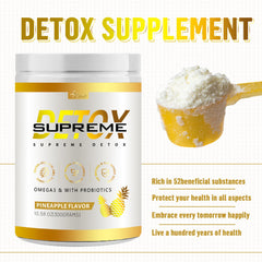 Lifestyle scene featuring Supreme Detox on a kitchen counter