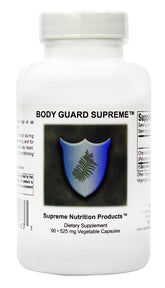 Supreme Nutrition Body Guard Supreme front packaging showing bottle and label benefit clarity
