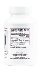 Glypho-X Supreme label notes cGMP standards and lab-tested quality.