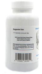 Product front label showing grass-fed origin