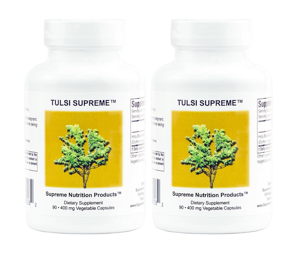 Supreme Nutrition front packaging showing Tulsi Supreme bottle and label, clear product information