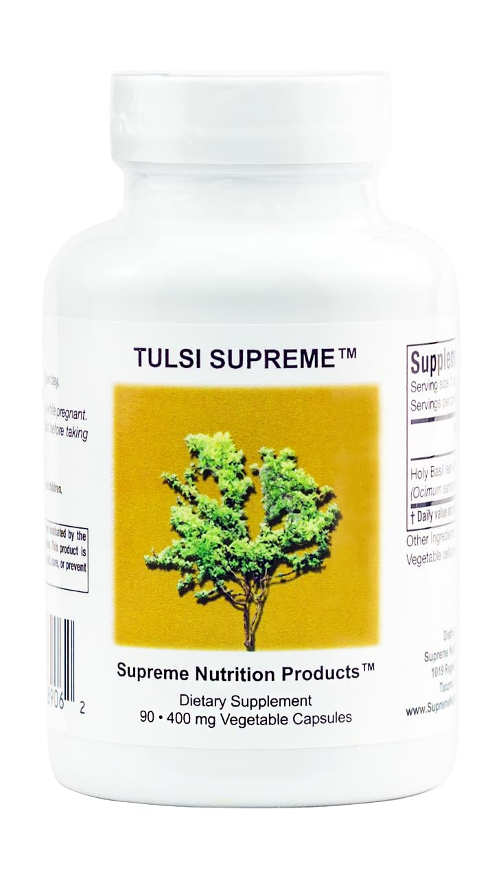 Supreme Nutrition Tulsi Supreme front label showing product clarity and contents