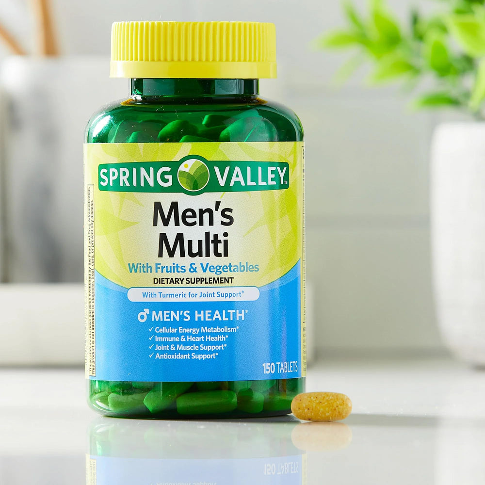 Label highlighting turmeric for joint support on SUREFECT Spring Valley multivitamin