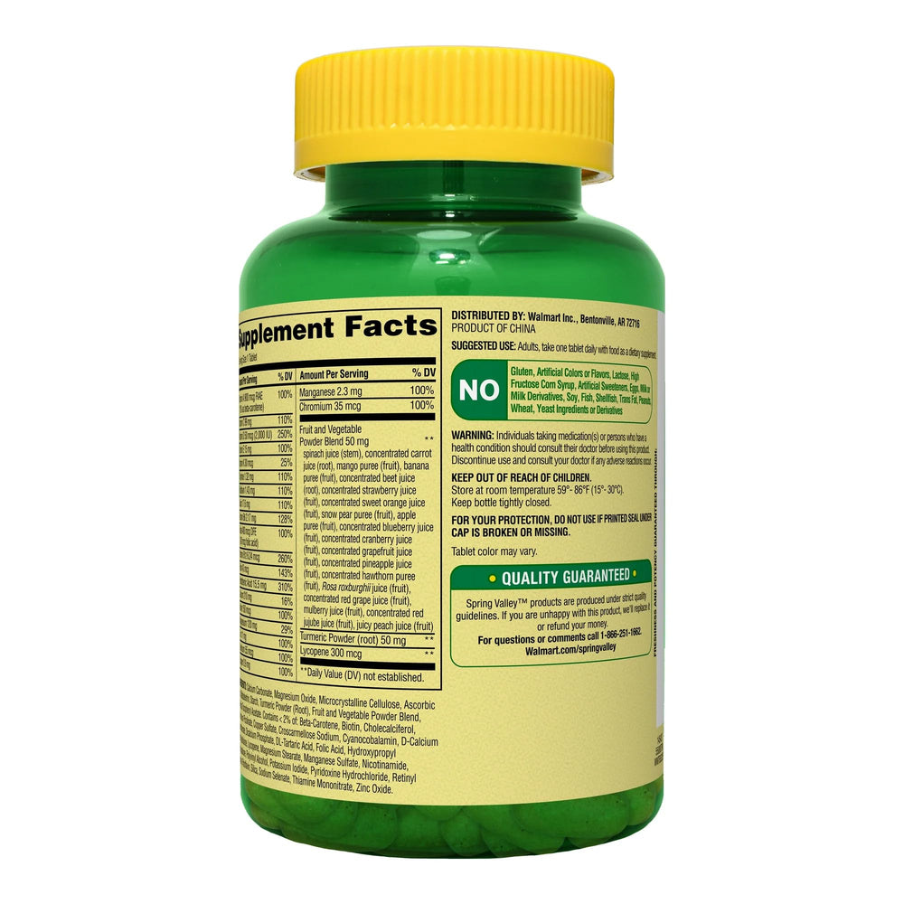 Front view of bottle with organizer included