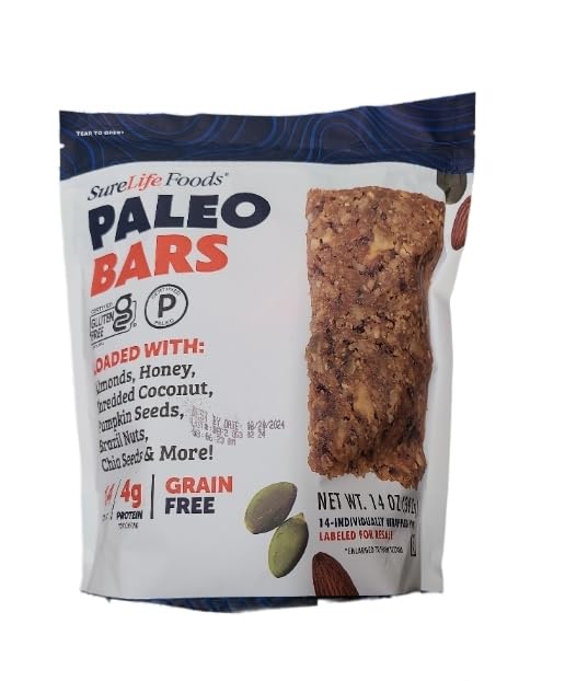 SureLife Foods Paleo Bars packaged, individually wrapped for convenient on-the-go snacking.