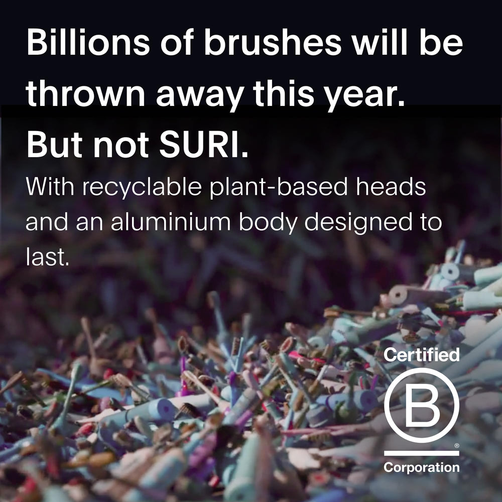 SURI 1.0 packaging highlighting head recycling program