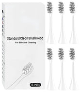 Six-pack replacement brush heads for SURI electric toothbrush