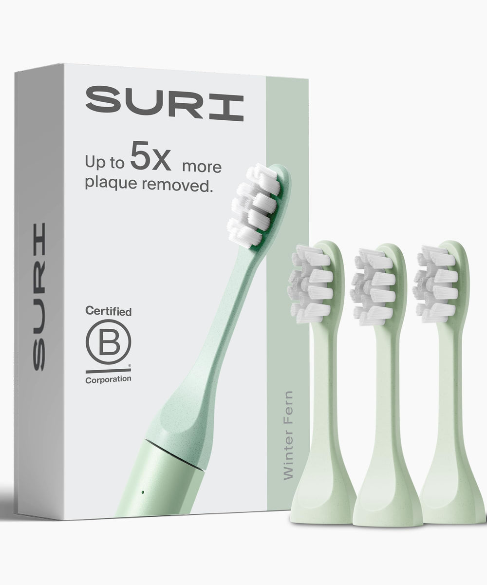 SURI Winter Fern replacement toothbrush heads 3-pack