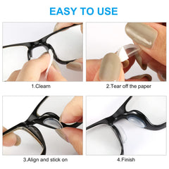 Self-adhesive backing for easy application on glasses