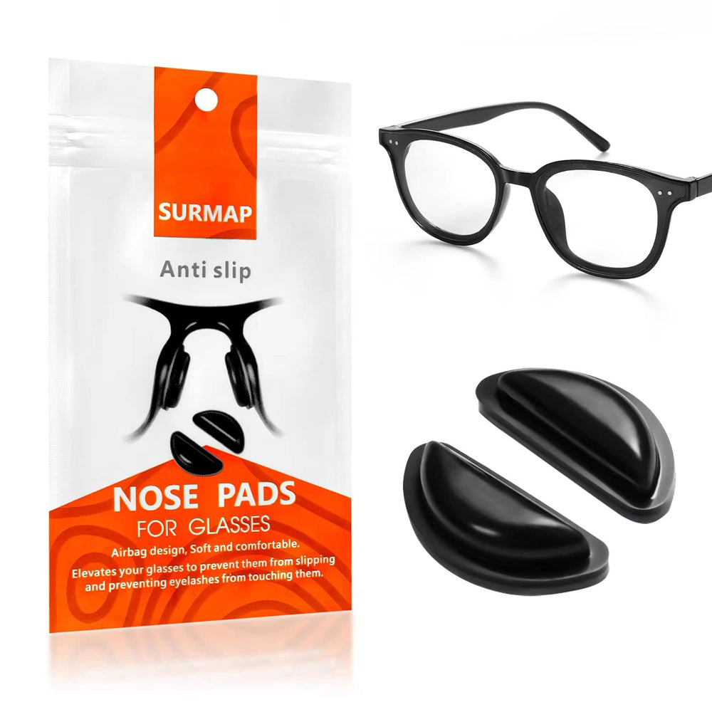 Close-up of SURMAP air chamber nose pad for glasses in black