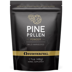 Surthrival Pine Pollen Powder 48g jar front label