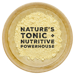 Pine pollen powder stirred into juice or shake