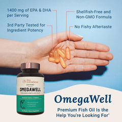 Sustainably sourced USA-made Omega-3 softgels