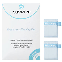 Blue SusWipe microfiber eyeglasses cleaning cloth - front view