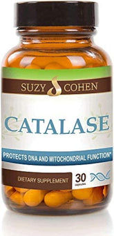 Bottle of Suzy Cohen Catalase 12,500 CATu dietary supplement