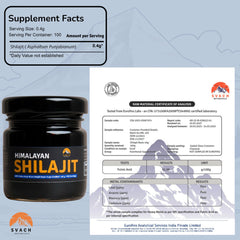 Close-up of the Shilajit Resin label on the jar