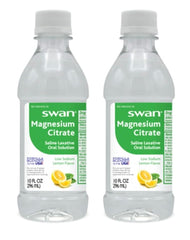 Bottle of Swan Magnesium Citrate Oral Solution Lemon Flavor, 2-10 oz bottles