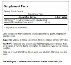 Close-up of Swanson 7-Hmrlignans from Norwegian Spruce Tree product label