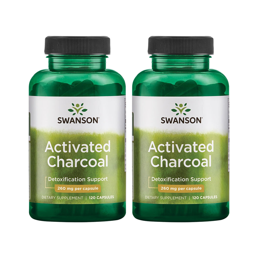 Swanson Activated Charcoal two-pack bottle front with label