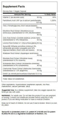 Close-up of Swanson Adrenal Essentials 60 Veg Capsules bottle label