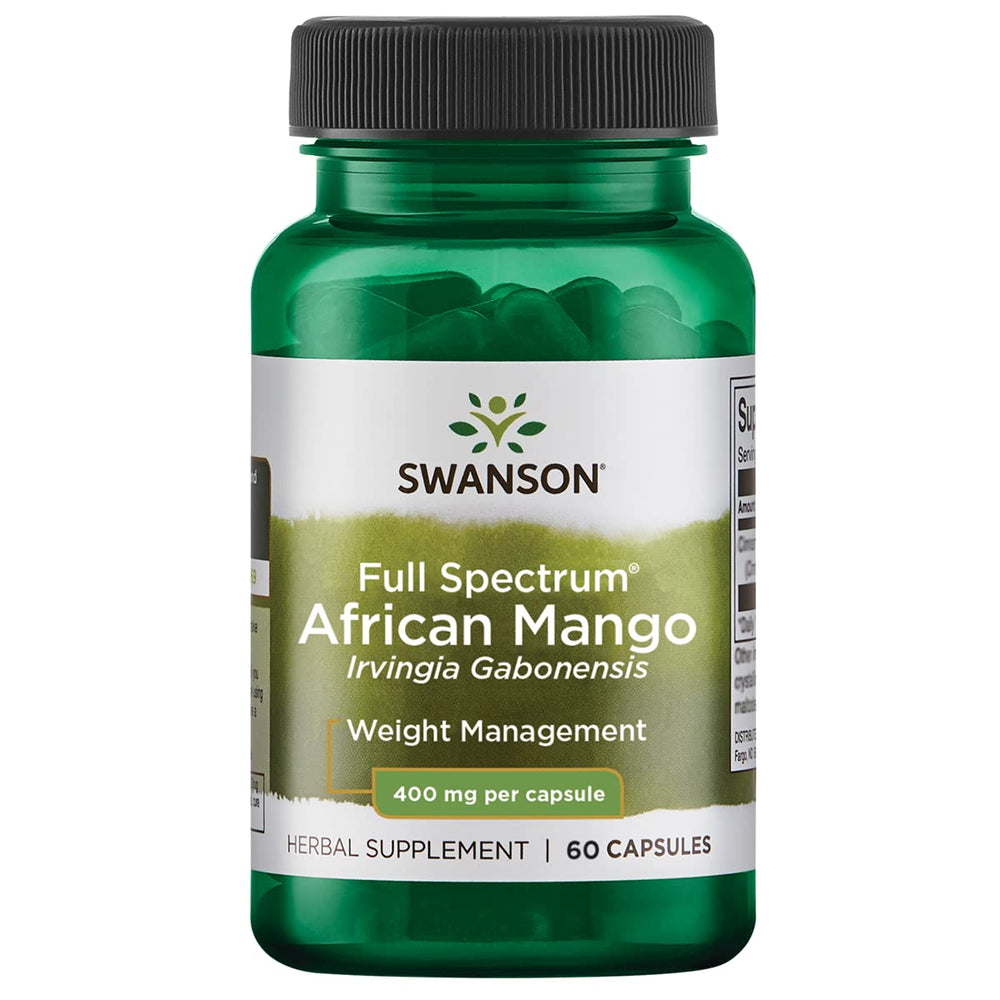Swanson African Mango 400MG 60 Cap bottle front view