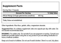 Swanson African Mango bottle with label close-up