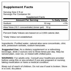 Swanson Aloe Vera 1 Gallon label and product details