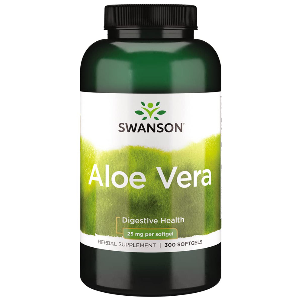 Bottle of Swanson Aloe Vera 25 mg 300 Softgels