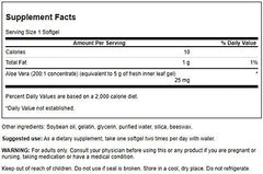 Swanson Aloe Vera 25 mg 300 Softgels bottle label close-up