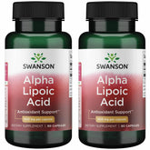 Swanson Alpha Lipoic Acid 600 mg bottle, 2-pack