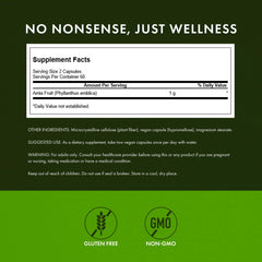 Amla Fruit powder capsules photographed for Swanson supplement