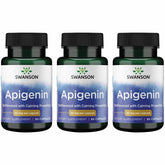 Three Swanson Apigenin-Bioflavonoid supplement bottles with 90 capsules total