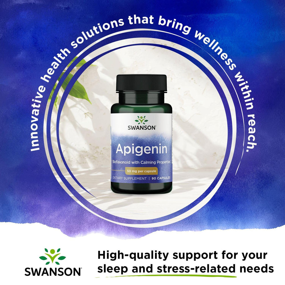 Capsules and label of Swanson Apigenin-Bioflavonoid supplement