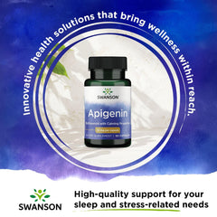 Capsules and label of Swanson Apigenin-Bioflavonoid supplement
