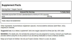 Swanson Arjuna 500 mg 60 Veg Capsules pack shot
