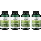 Swanson Ashwagandha Powder 4-pack bottle with 100 capsules