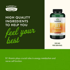 Swanson Vitamin B1 100 mg per capsule bottle