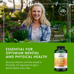 Swanson B1 Thiamin supplement on white background