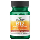 Swanson Vitamin B-12 Methylcobalamin bottle – 5000 mcg, 60 tabs