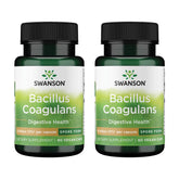 Bottle label of Swanson Bacillus Coagulans probiotic with 6B CFU per dose – 60 veggie capsules (2 pack)