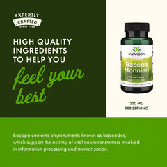 Supplement facts panel for Bacopa Monnieri extract