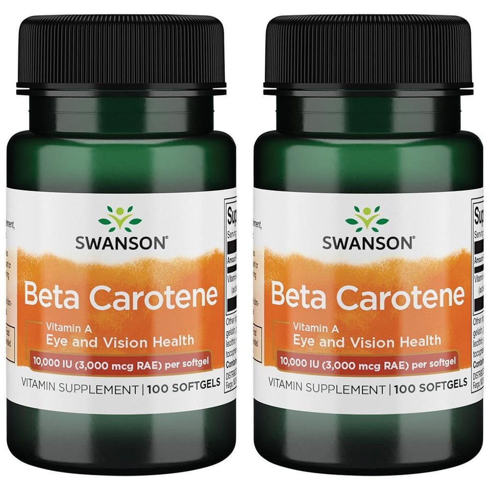 Swanson Beta-Carotene 10000 IU - Vitamin A for Eye Health, Skin & Immune Support (2 Pack)