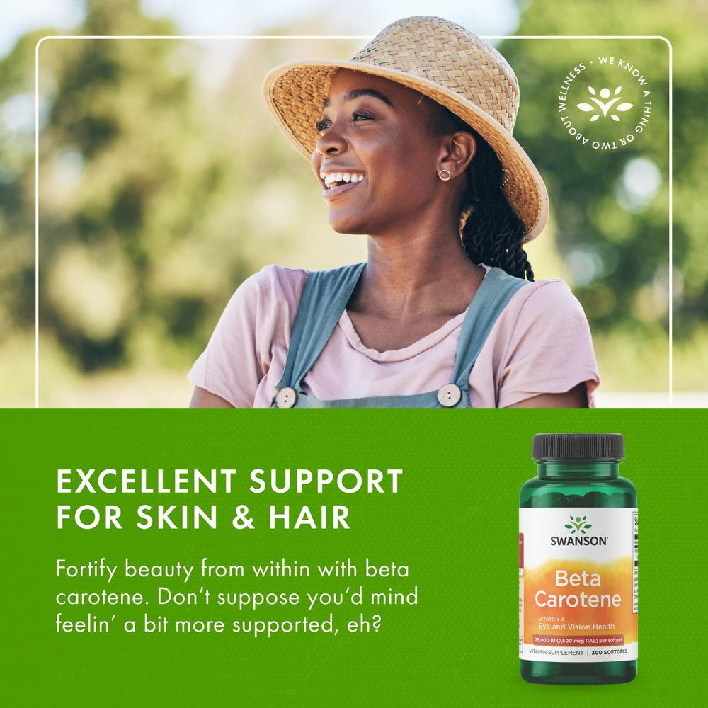 Eye health support with Swanson Beta-Carotene 25000 IU