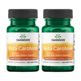 Front view of Swanson Beta-Carotene 25,000 IU 100 softgels (2 pack) bottle