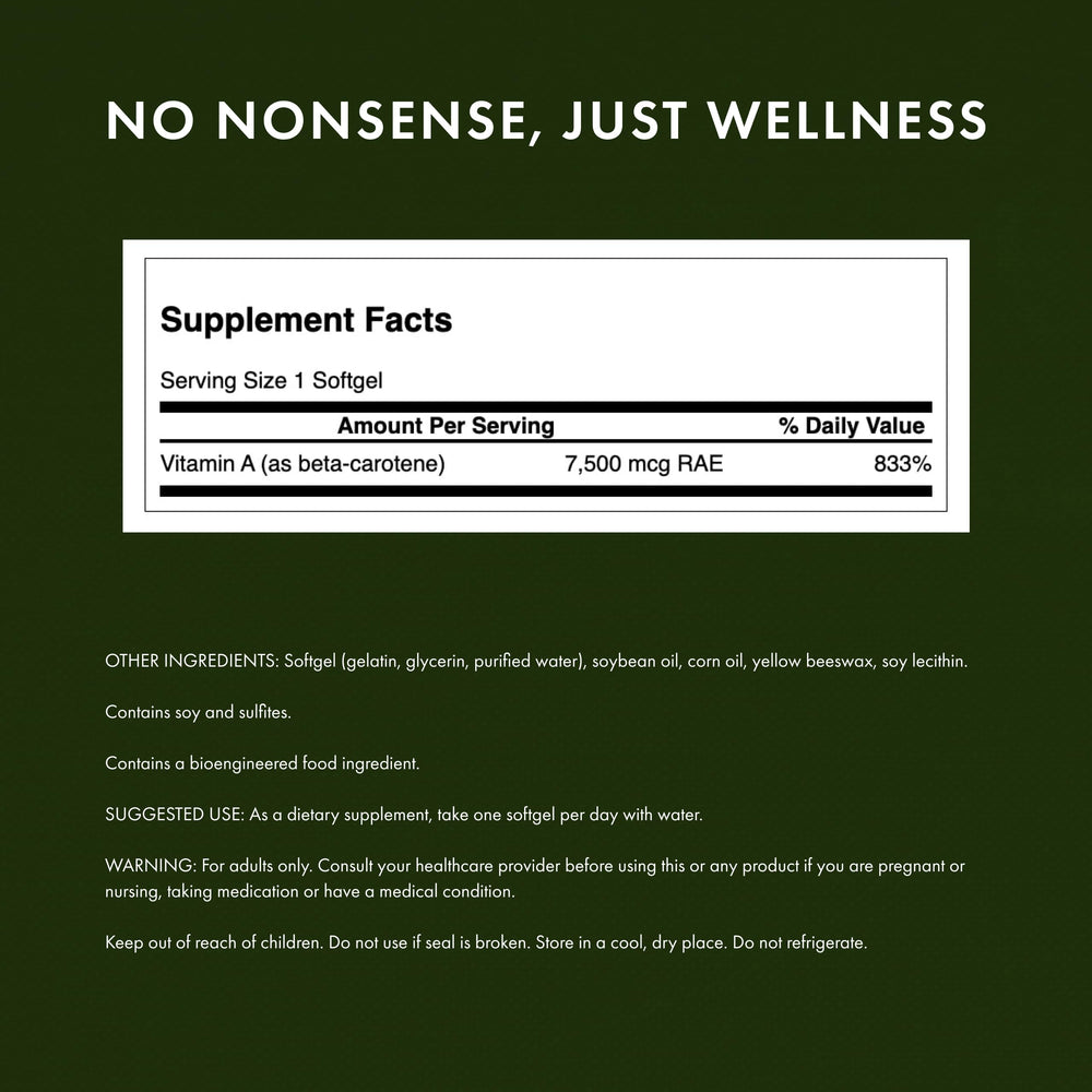 Close-up of Swanson Beta-Carotene product label