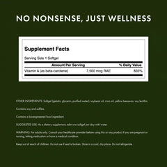 Close-up of Swanson Beta-Carotene product label