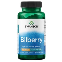 Swanson Bilberry 100 mg capsules bottle – front view