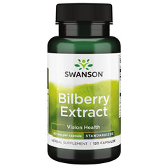 Swanson Bilberry Extract Standardized 60 mg bottle with 120 capsules