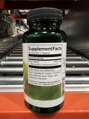 Bottle label close-up of Swanson Bitter Melon 500 mg capsules