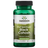 Swanson Black Cohosh 540 mg bottle and capsules – front view